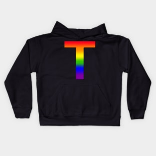 Rainbow Letter T Kids Hoodie